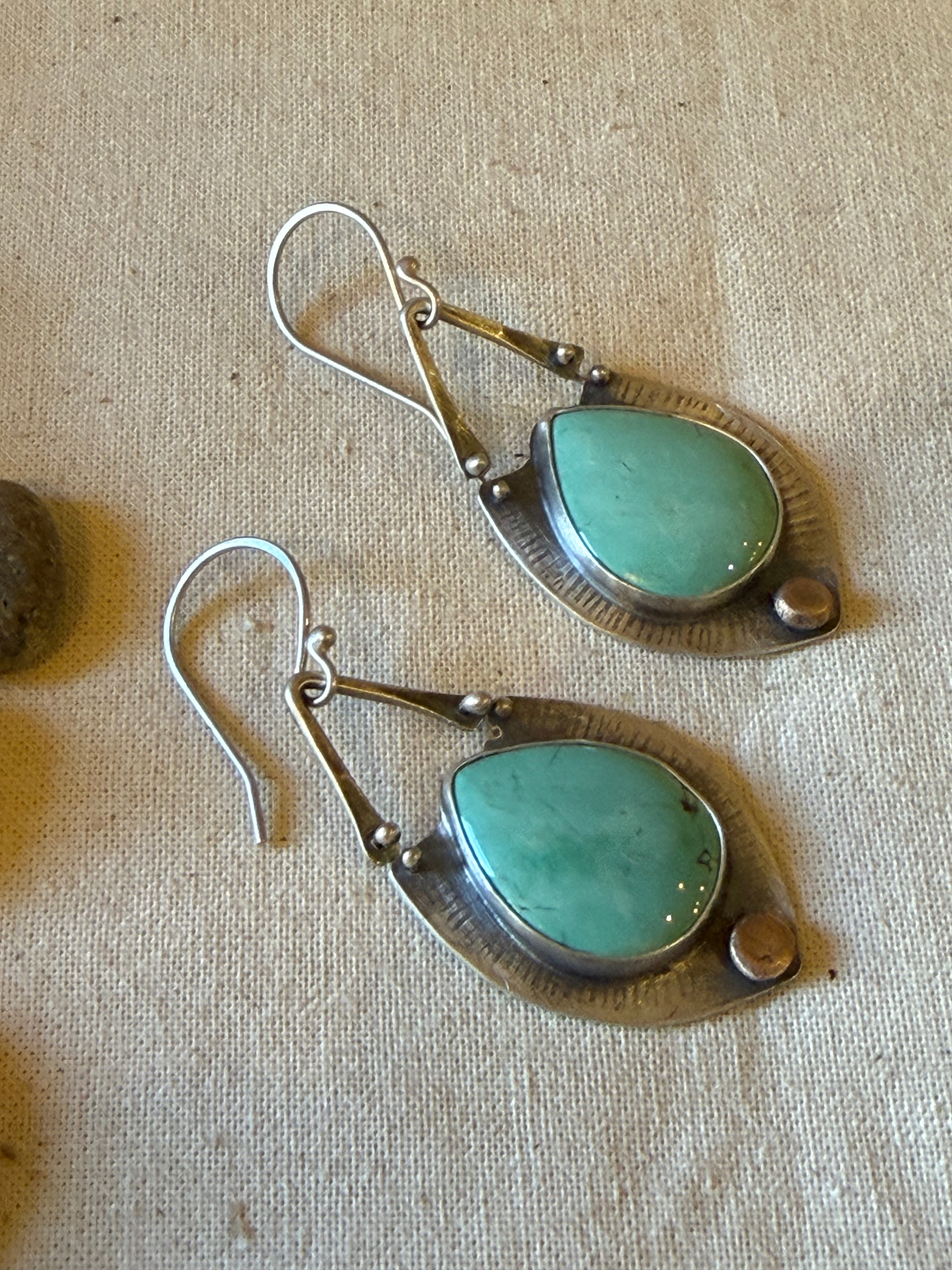 Sterling silver Earrings ~ Campitos Turquoise