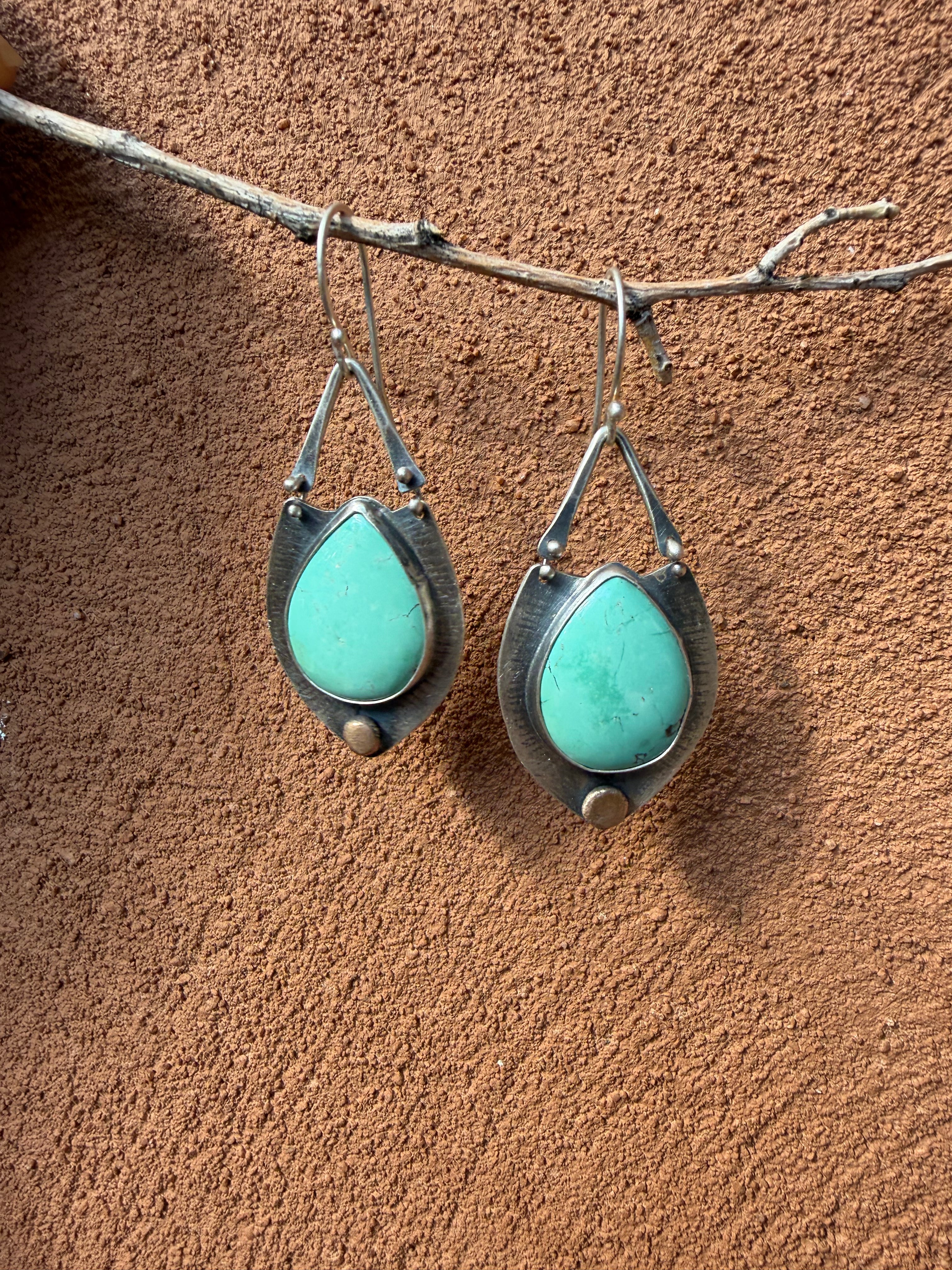 Sterling silver Earrings ~ Campitos Turquoise