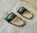 Sterling silver Earrings ~ Larimar ~ gold filled dangles
