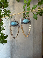 Sterling silver Earrings ~ Larimar ~ gold filled dangles