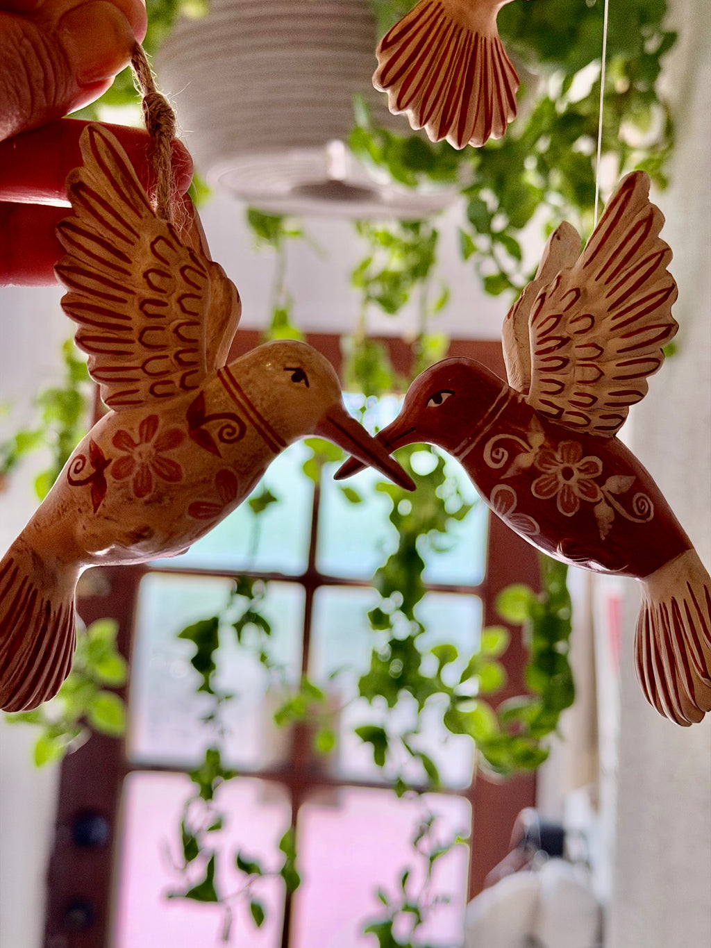 Hummingbirds ~ handmade ceramic ornaments