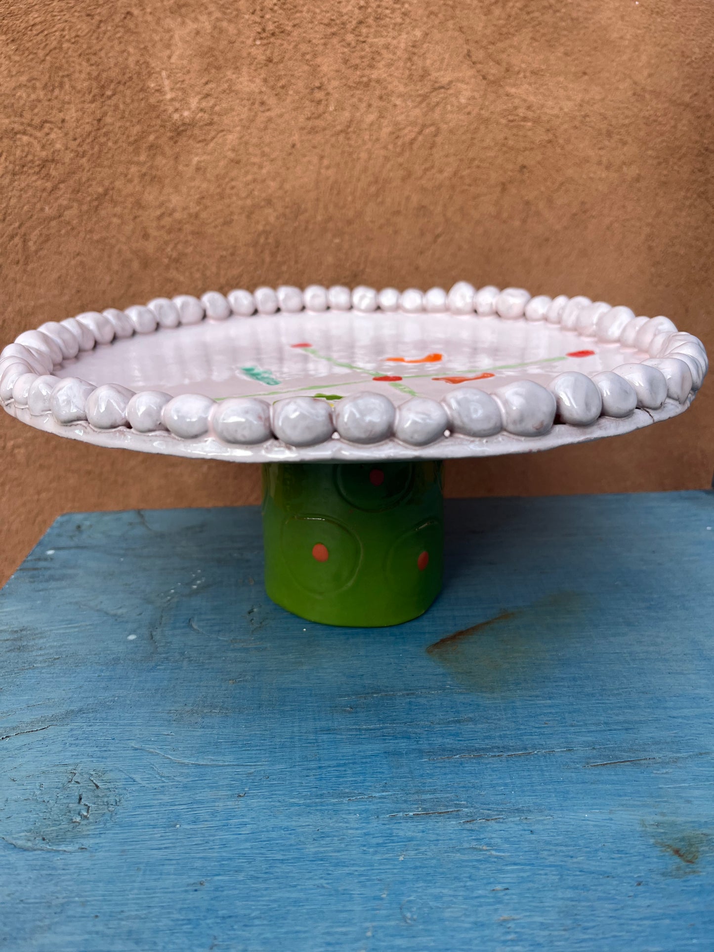 Cake Stand - Pink & green