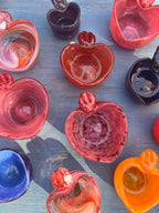 Heart Bowl ~ opal orange & daffodil ~ small
