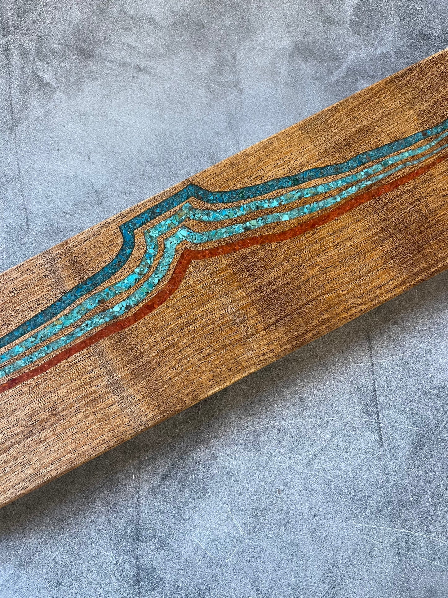 Magnetic Knife block ~ Coral, Peruvian, Kingman turquoise