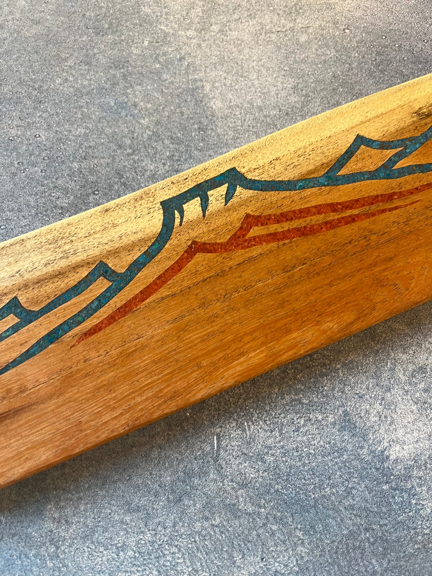 Magnetic Knife block ~ Coral and Peruvian turquoise