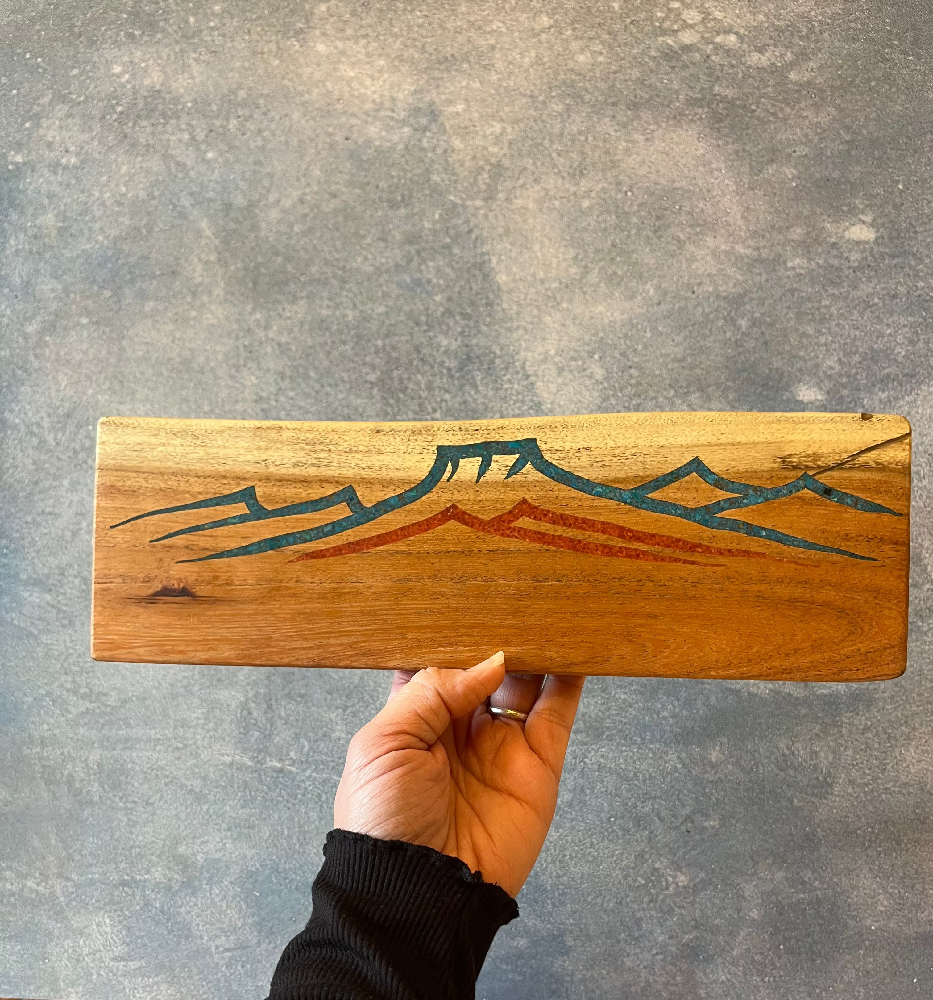 Magnetic Knife block ~ Coral and Peruvian turquoise