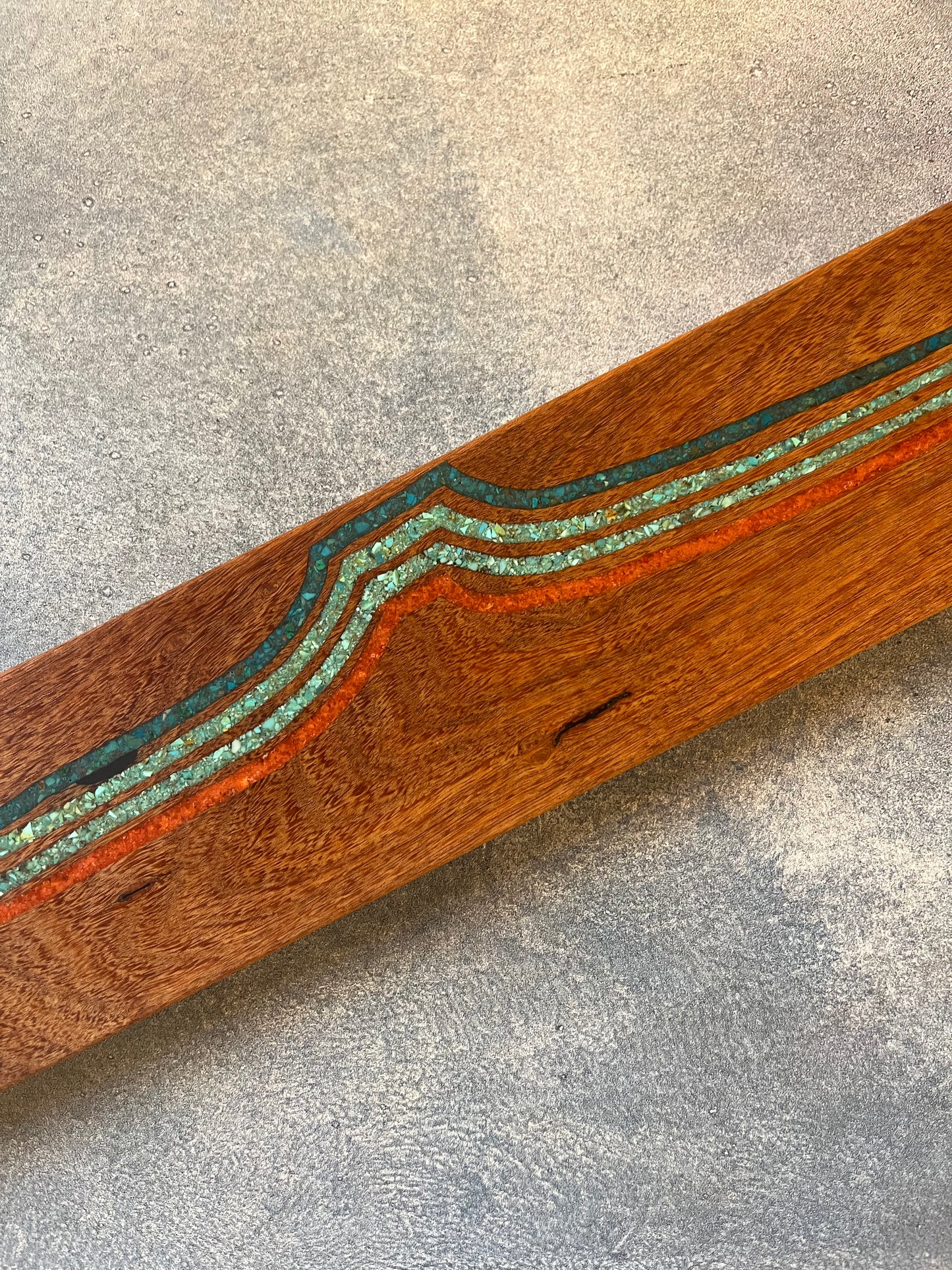 Magnetic Knife block ~ Coral, Peruvian, Kingman turquoise