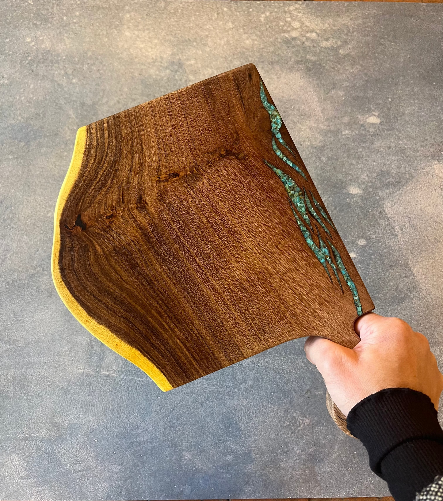 Cutting board with Kingman Turquoise