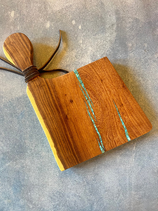 Cutting board with Kingman Turquoise