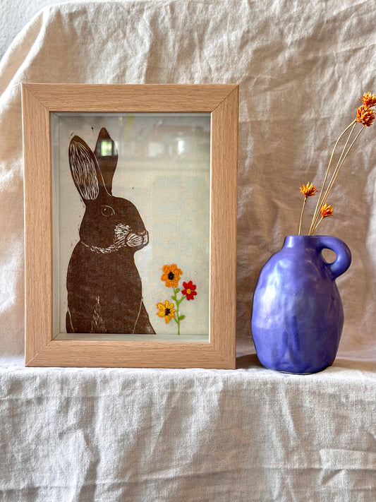 Shadow box ~ Conjeo ~  embroidery multicolor flowers