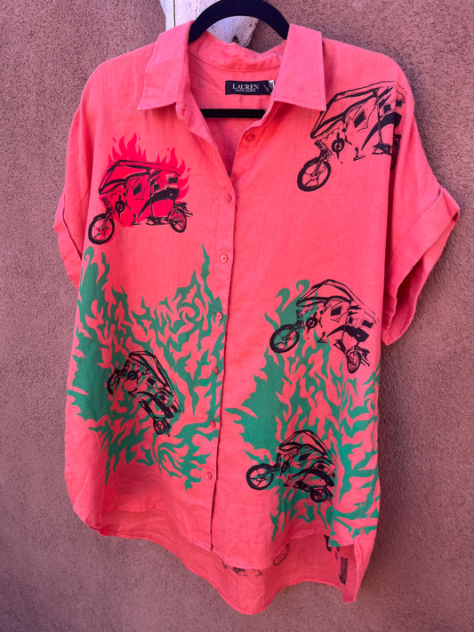 Screen printed Collared Shirt