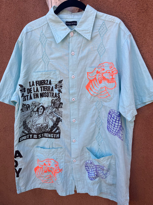 Screen printed Collared Shirt