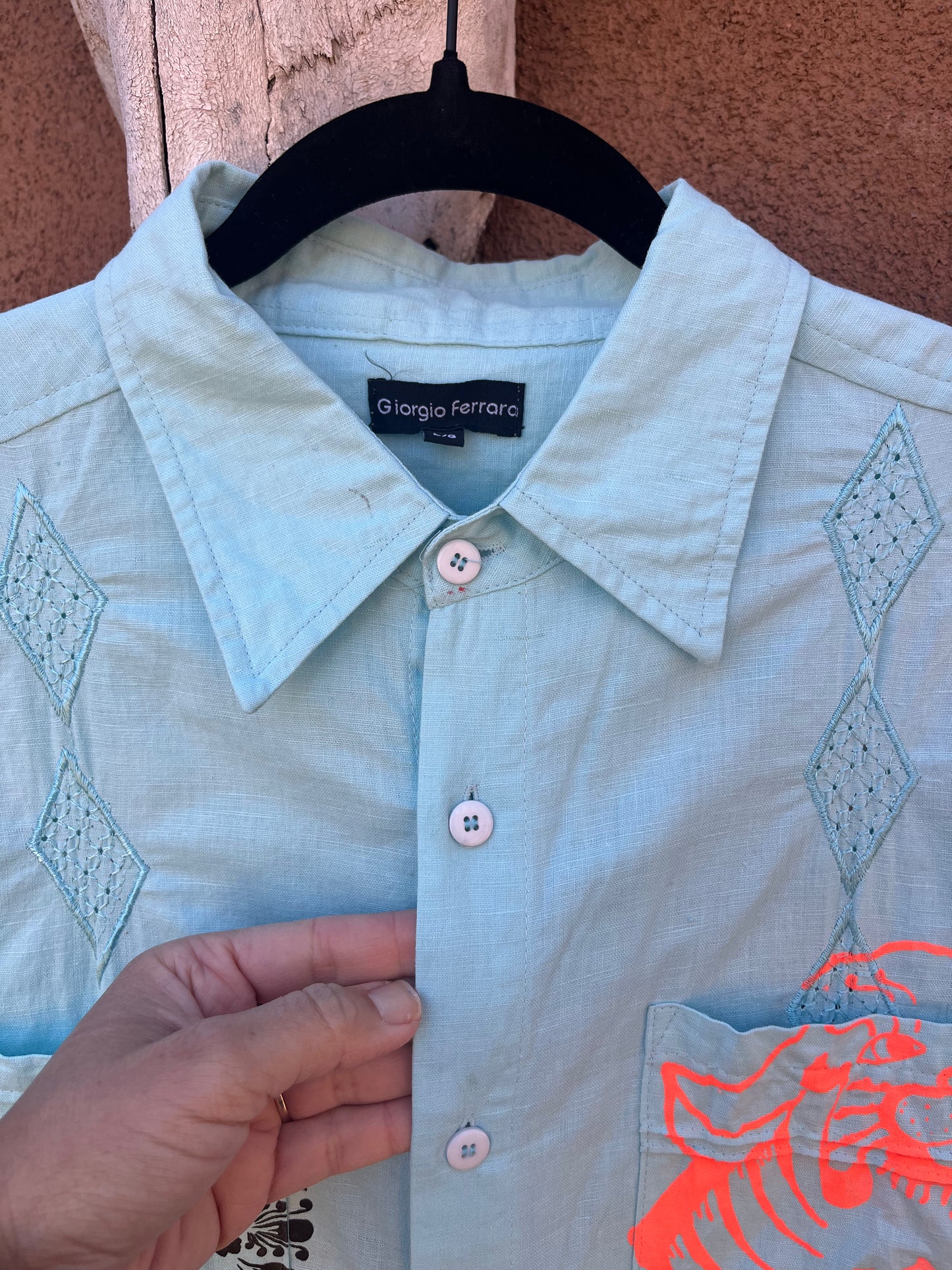 Screen printed Collared Shirt