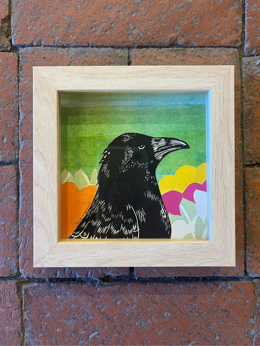 Shadow box ~ Raven ~ multicolor collage