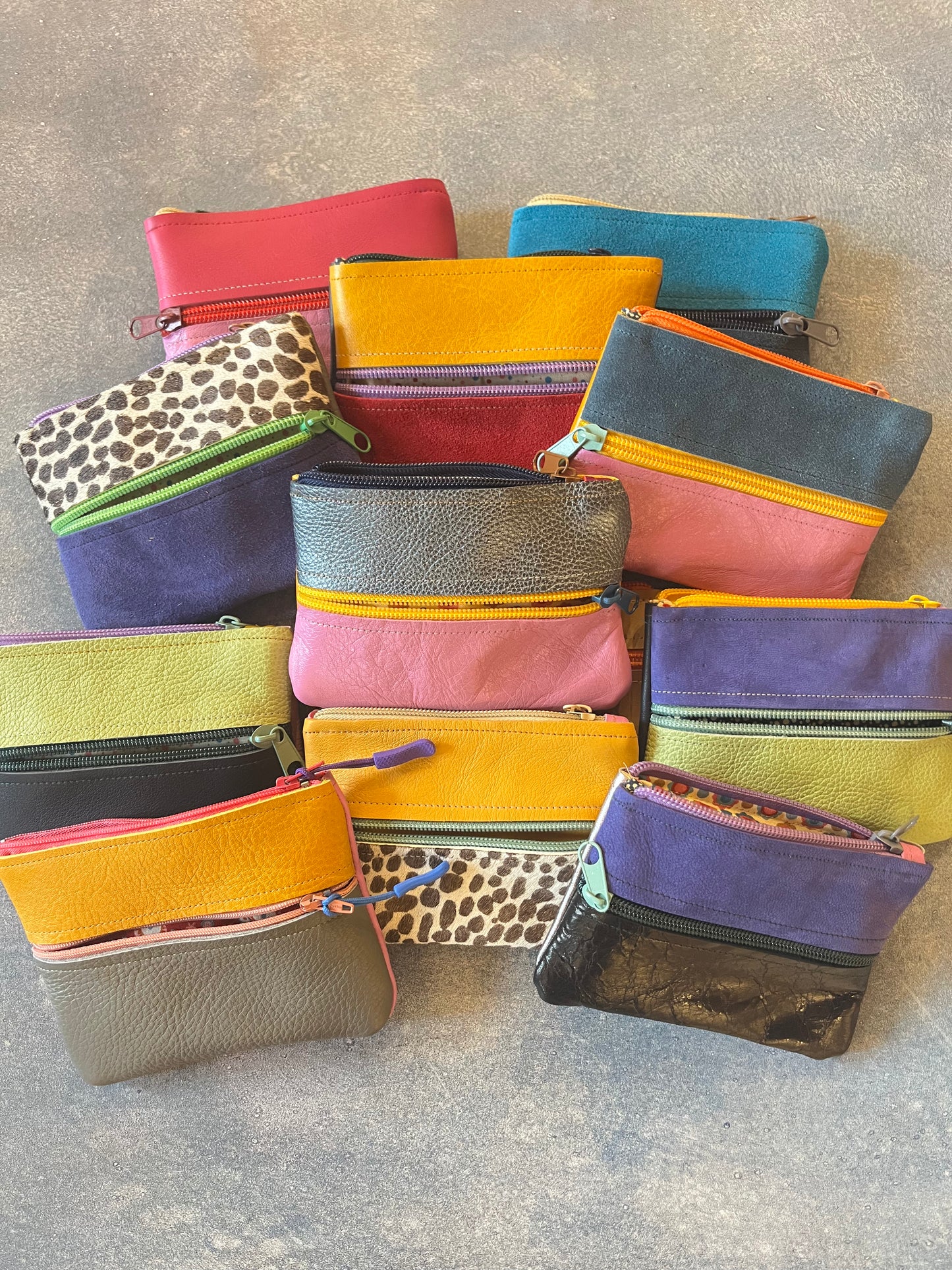 Small Zip Leather Wallets