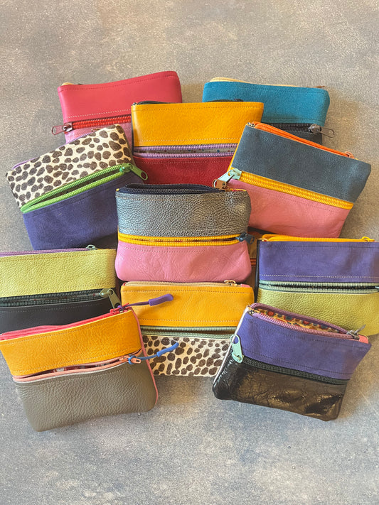Small Zip Leather Wallets