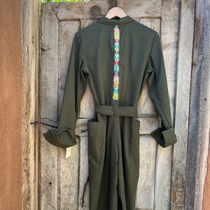 Green Jumpsuit - Linen