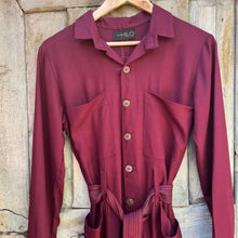 Load image into Gallery viewer, Burgundy Linen - Jumpsuit
