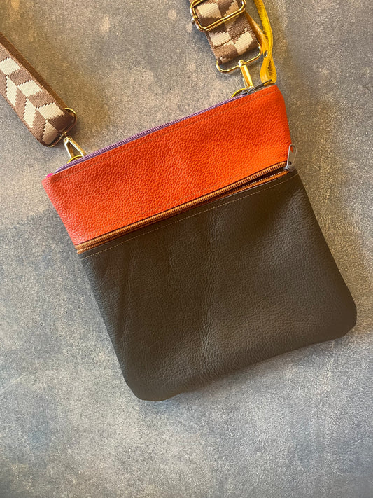 Crossbody Bag - Double zip - Color block