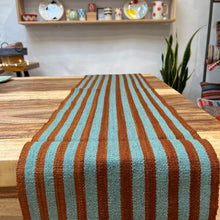 Load image into Gallery viewer, Table Runner - Rust and Turquoise ~ Andean textiles #D
