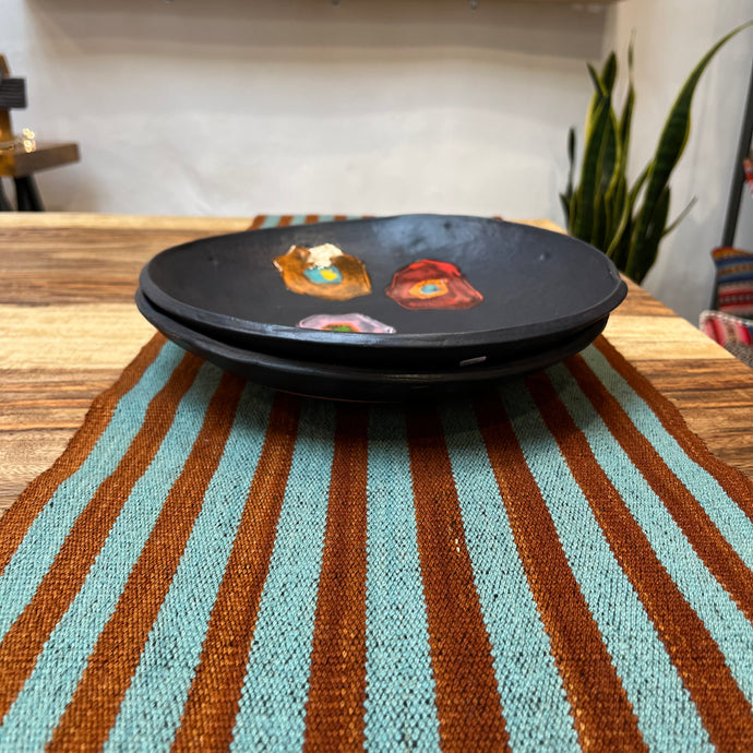 Table Runner - Rust and Turquoise ~ Andean textiles #D