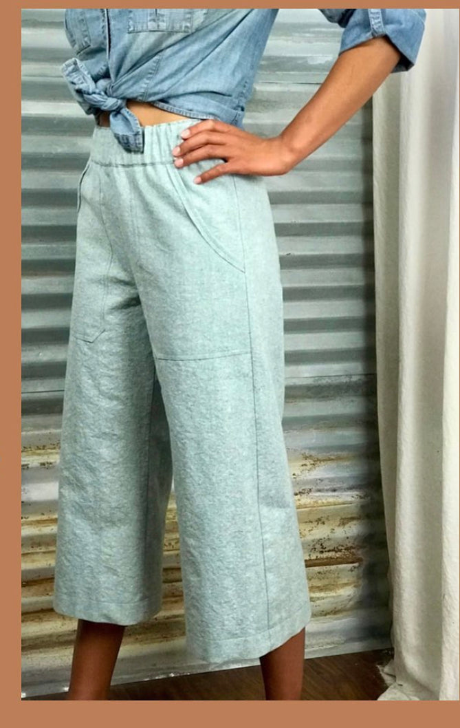 Paneled Carpenter Pants ~ Hemp & Organic Cotton ~ Seafoam