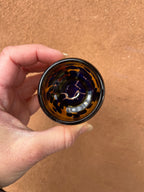 Nip Cup • Amber & Purple • Blown Glass