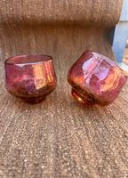 Nip cup ~ Pink & Amber ~ Blown glass