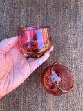Nip cup ~ Pink & Amber ~ Blown glass