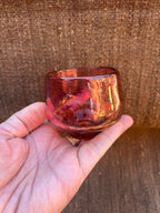 Nip cup ~ Pink & Amber ~ Blown glass