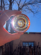 Nip cup ~ Pink & Amber ~ Blown glass