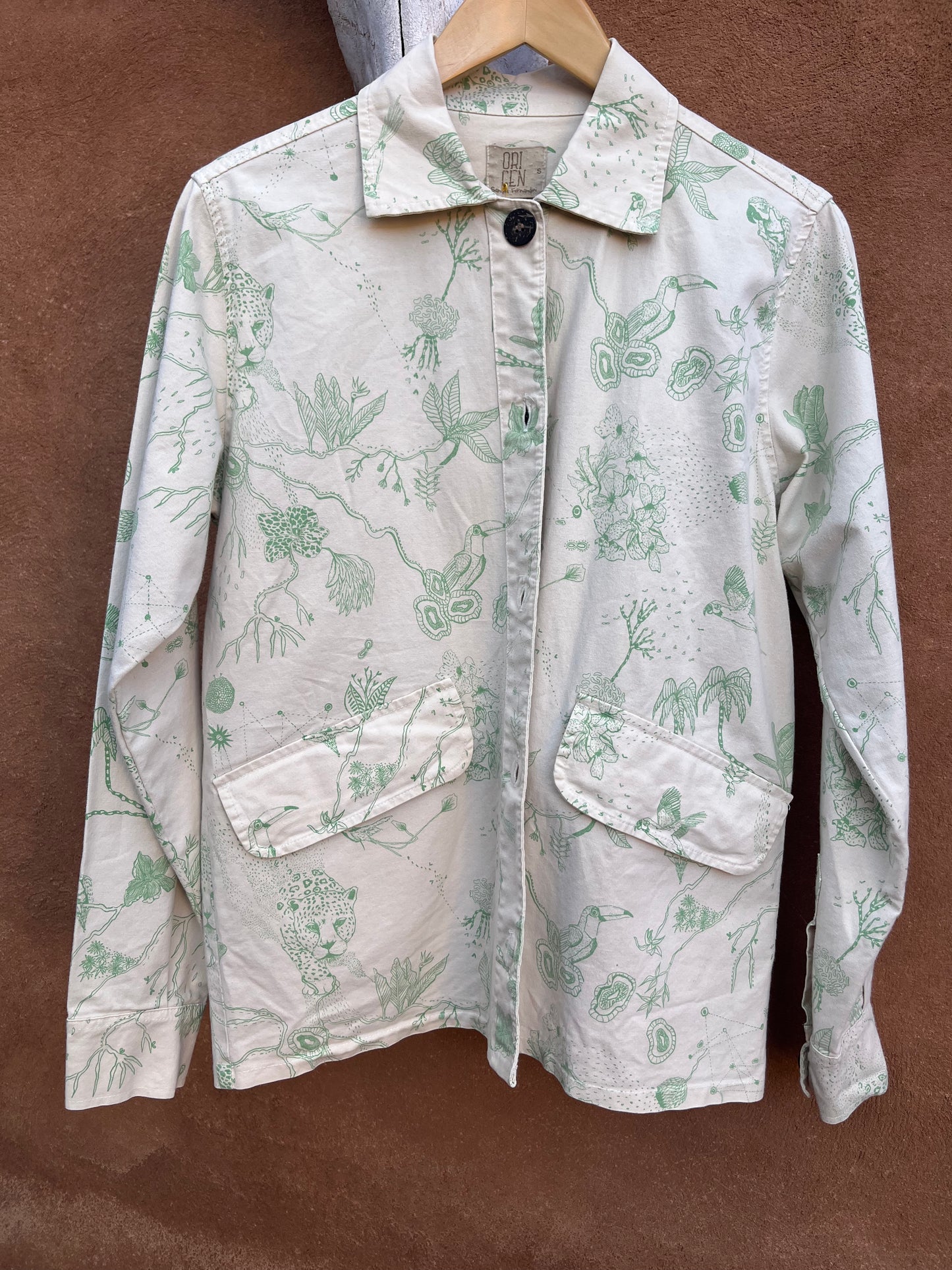 Small Jacket - Screen Printed - 100% cotton ~ cream