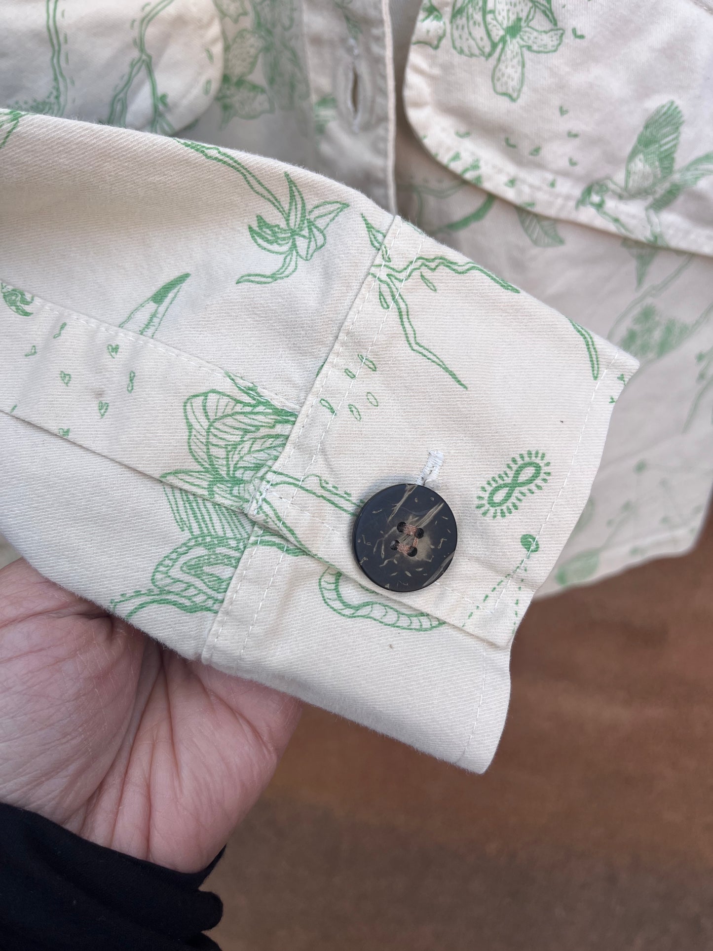 Small Jacket - Screen Printed - 100% cotton ~ cream