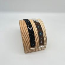 Load image into Gallery viewer, Beaded Bracelet Black + Moon &amp; Stars
