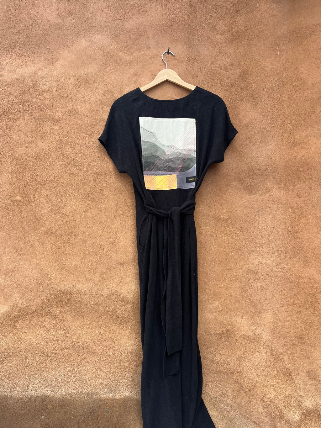 Wrapped Jumpsuit ~ Black Linen - short sleeves - Size M