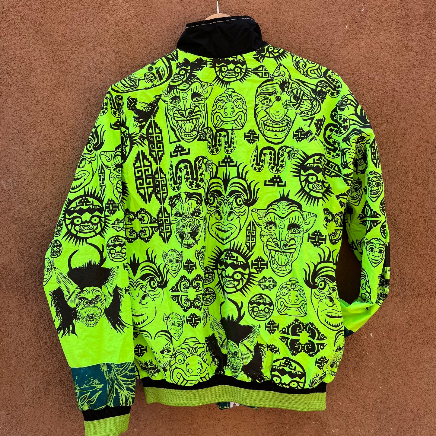 Upcycled windbreaker ~ screen printed ~ Large