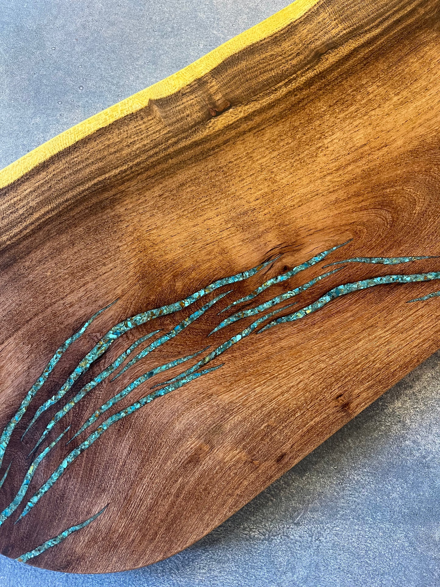 Cutting board with Kingman Turquoise