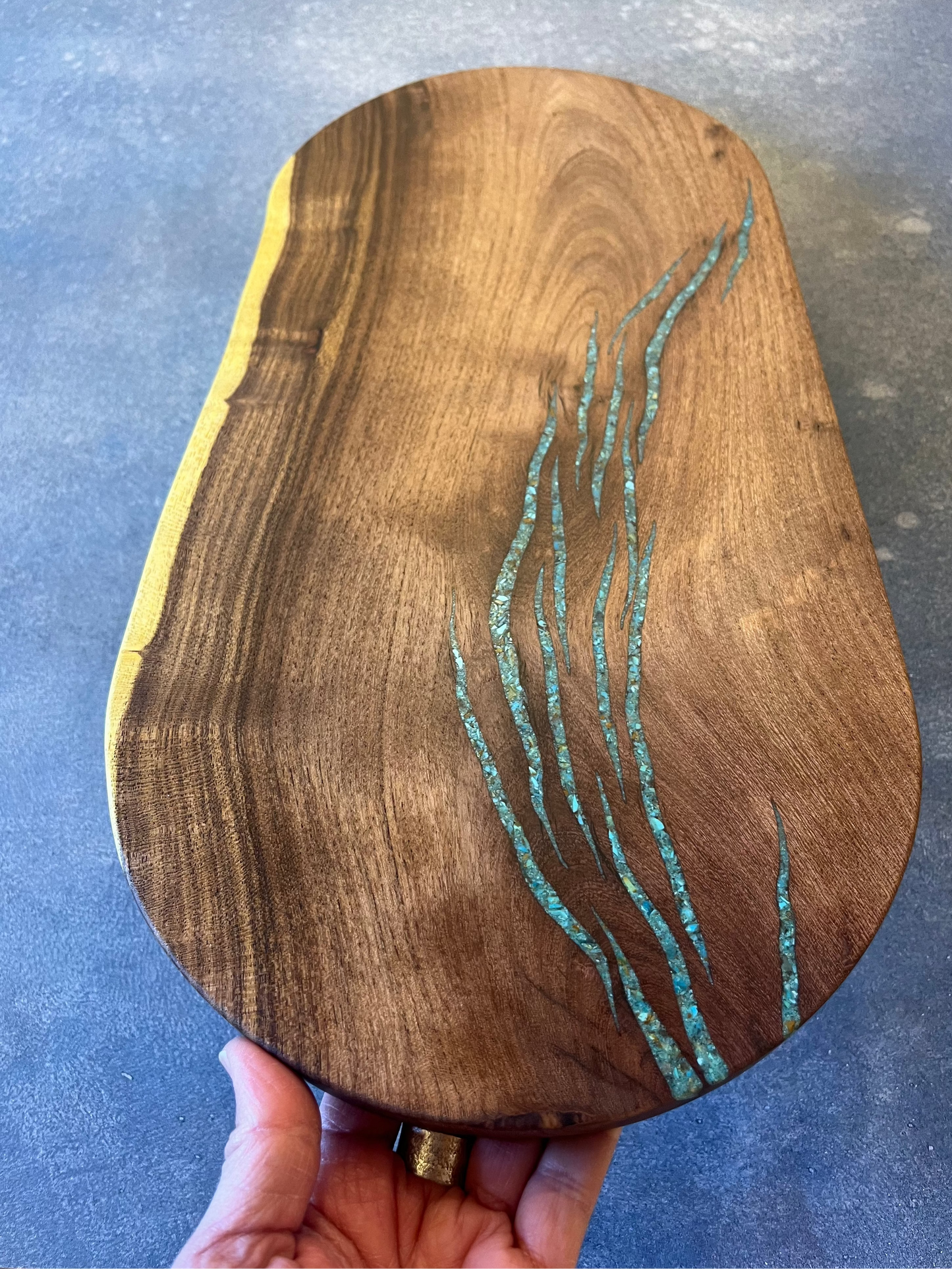Cutting board with Kingman Turquoise
