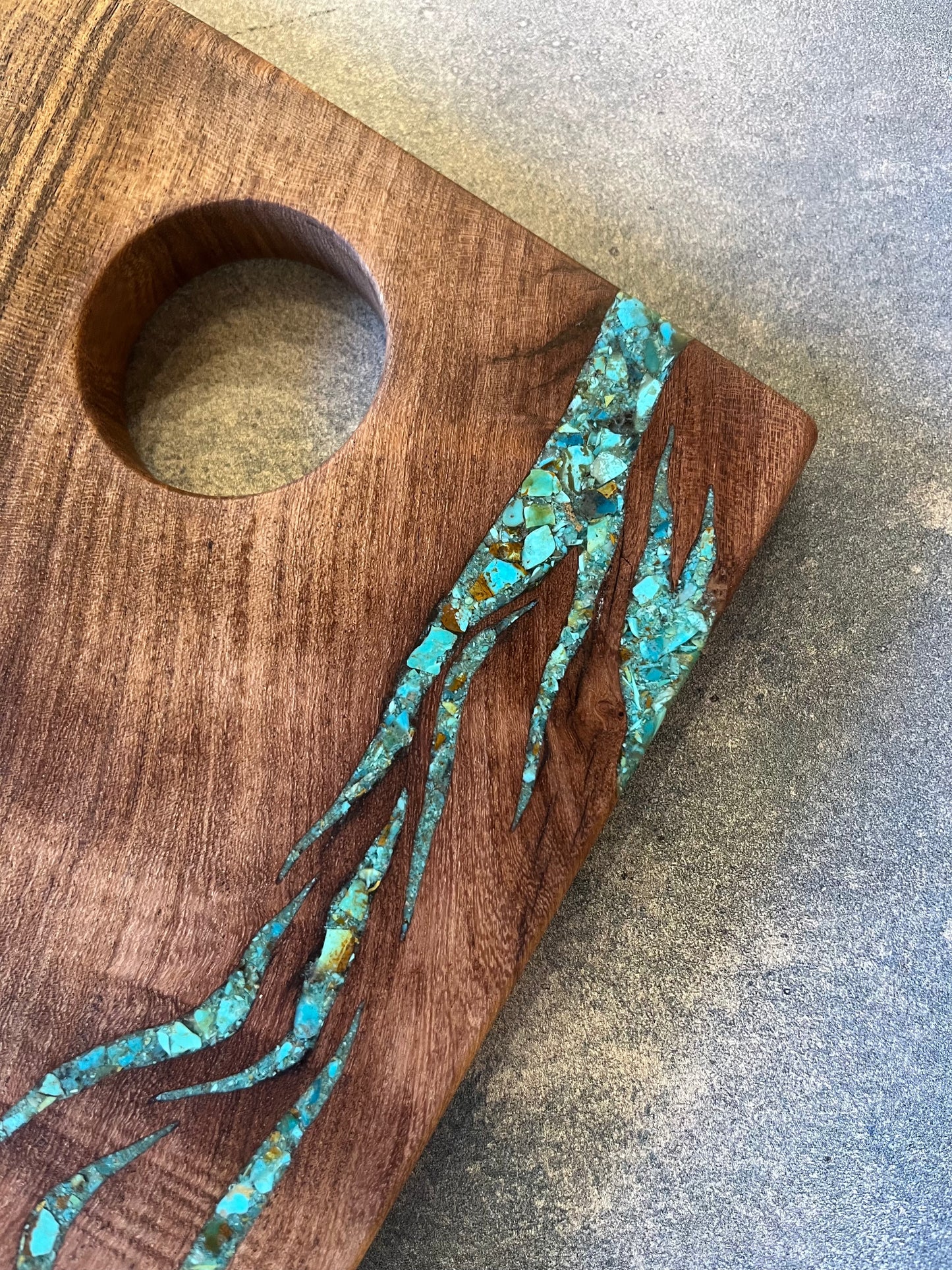 Cutting board with Kingman Turquoise