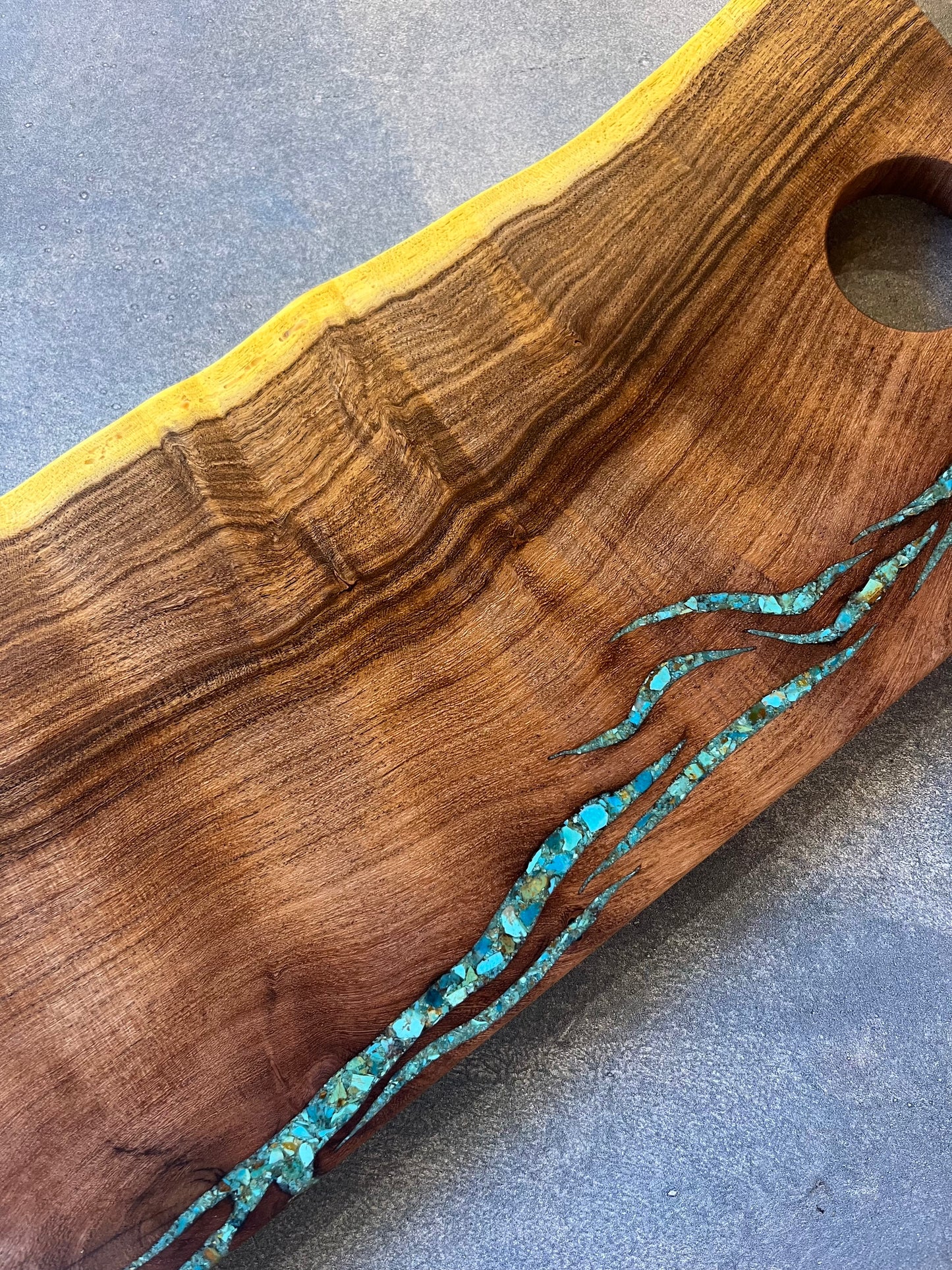 Cutting board with Kingman Turquoise