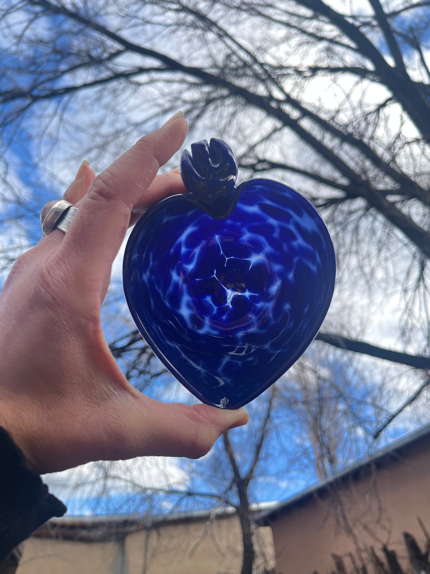 Heart Bowl ~ purple ~ blown glass