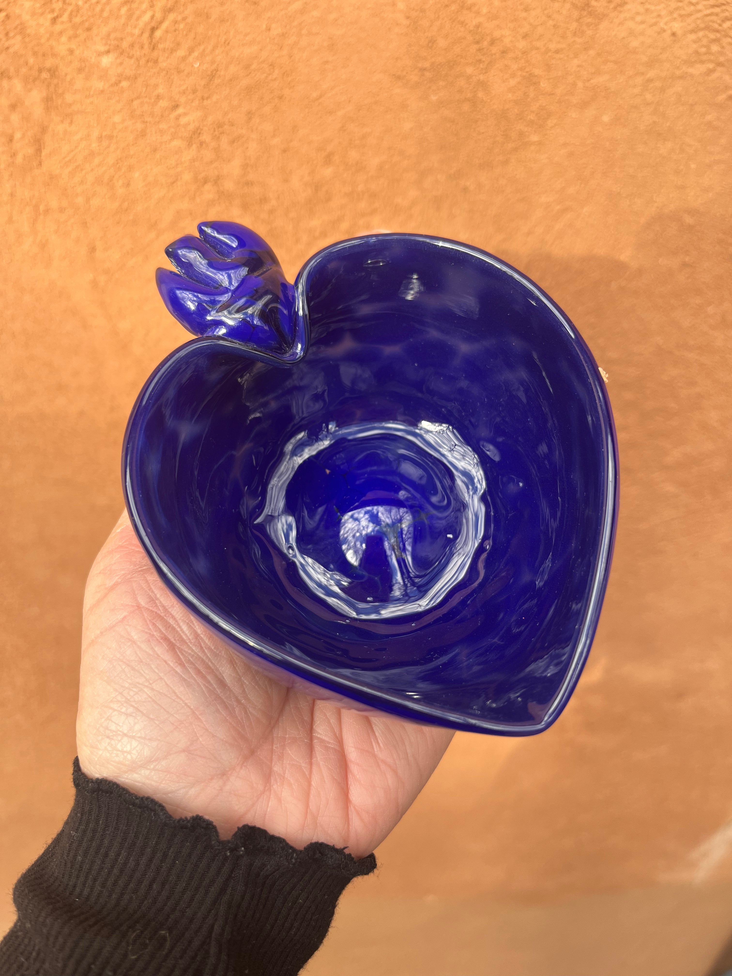 Heart Bowl ~ purple ~ blown glass