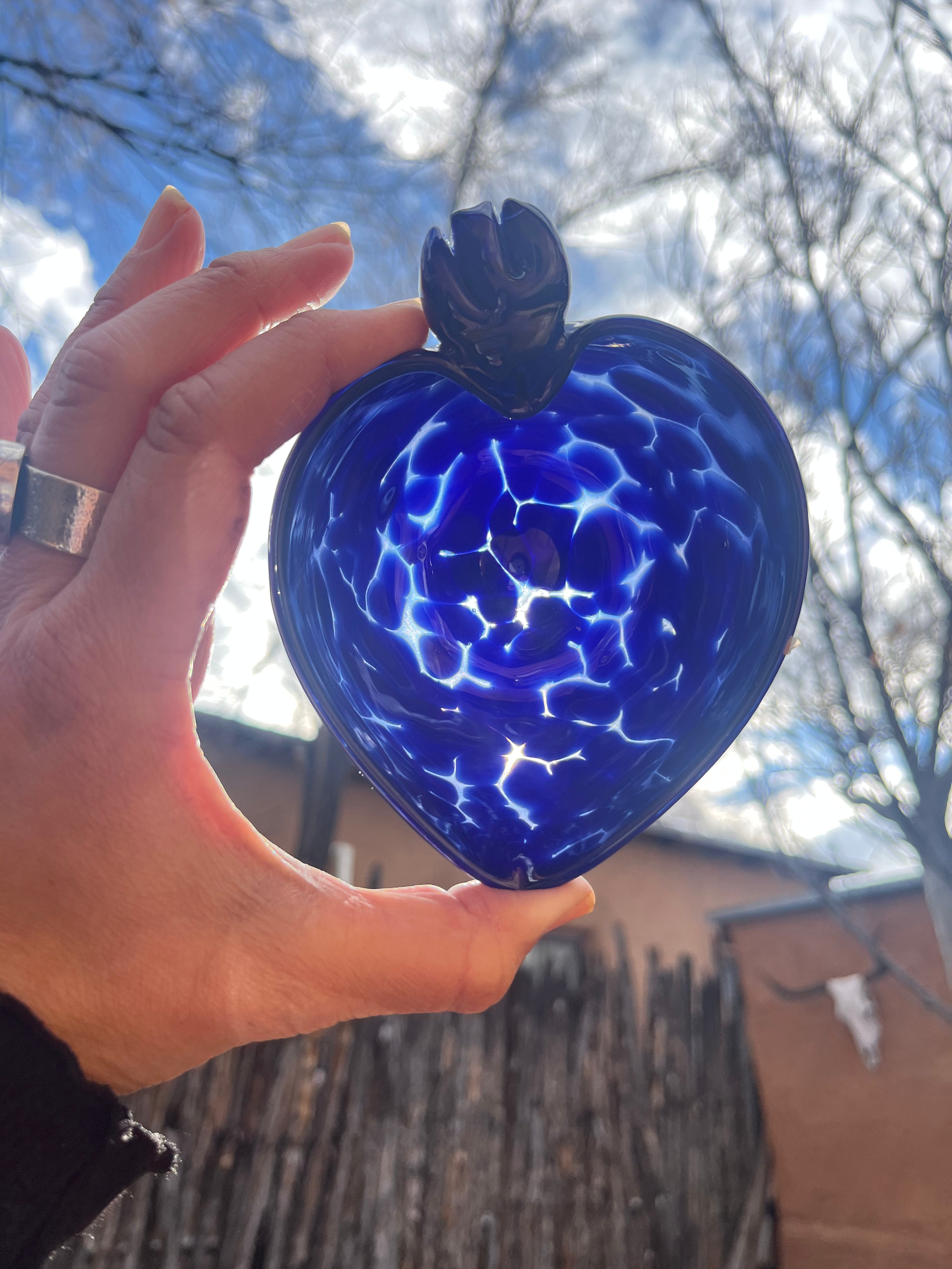 Heart Bowl ~ purple ~ blown glass