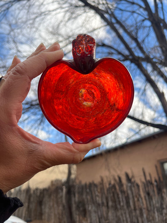 Heart Bowl ~ Red ~ blown glass