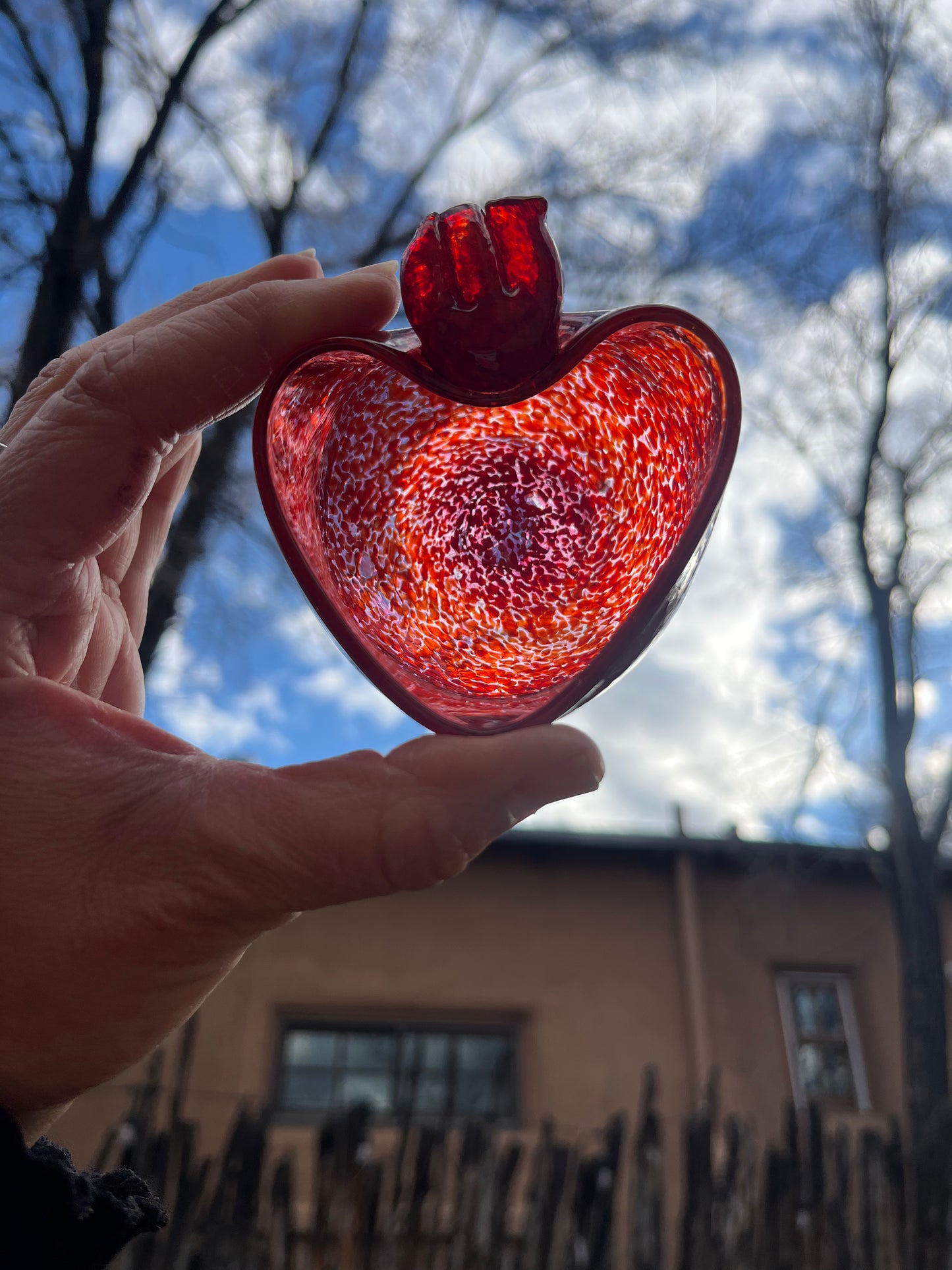 Heart Bowl ~ Red ~ blown glass
