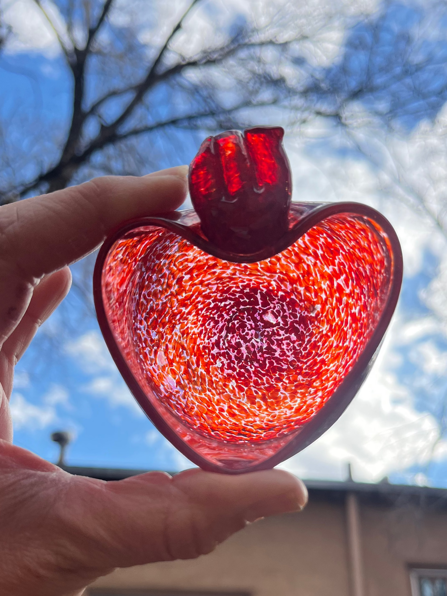 Heart Bowl ~ Red ~ blown glass