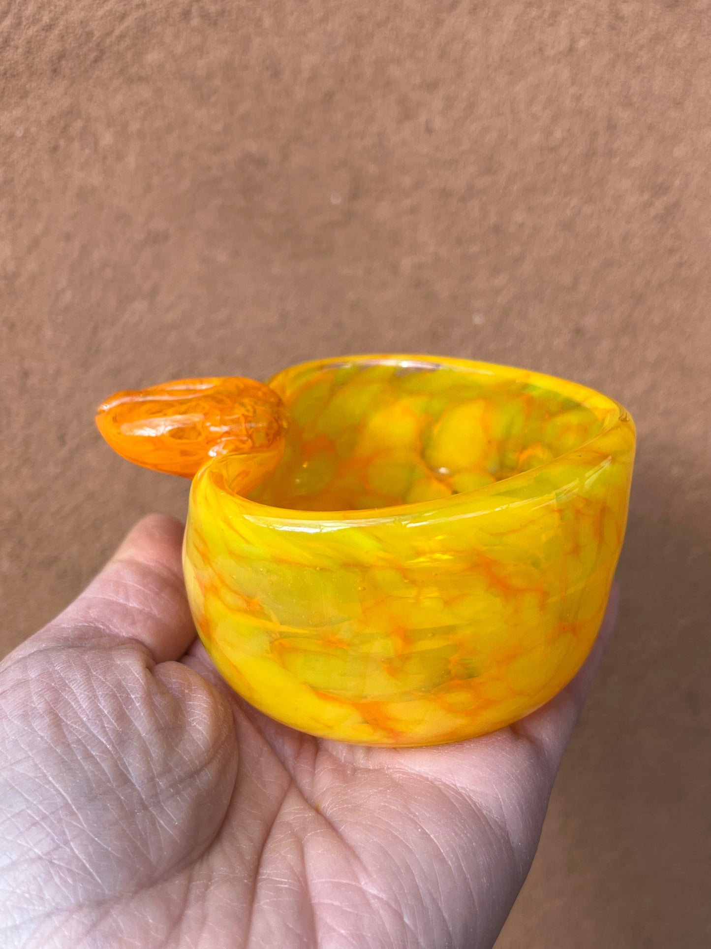 Heart Bowl ~ orange ~ blown glass