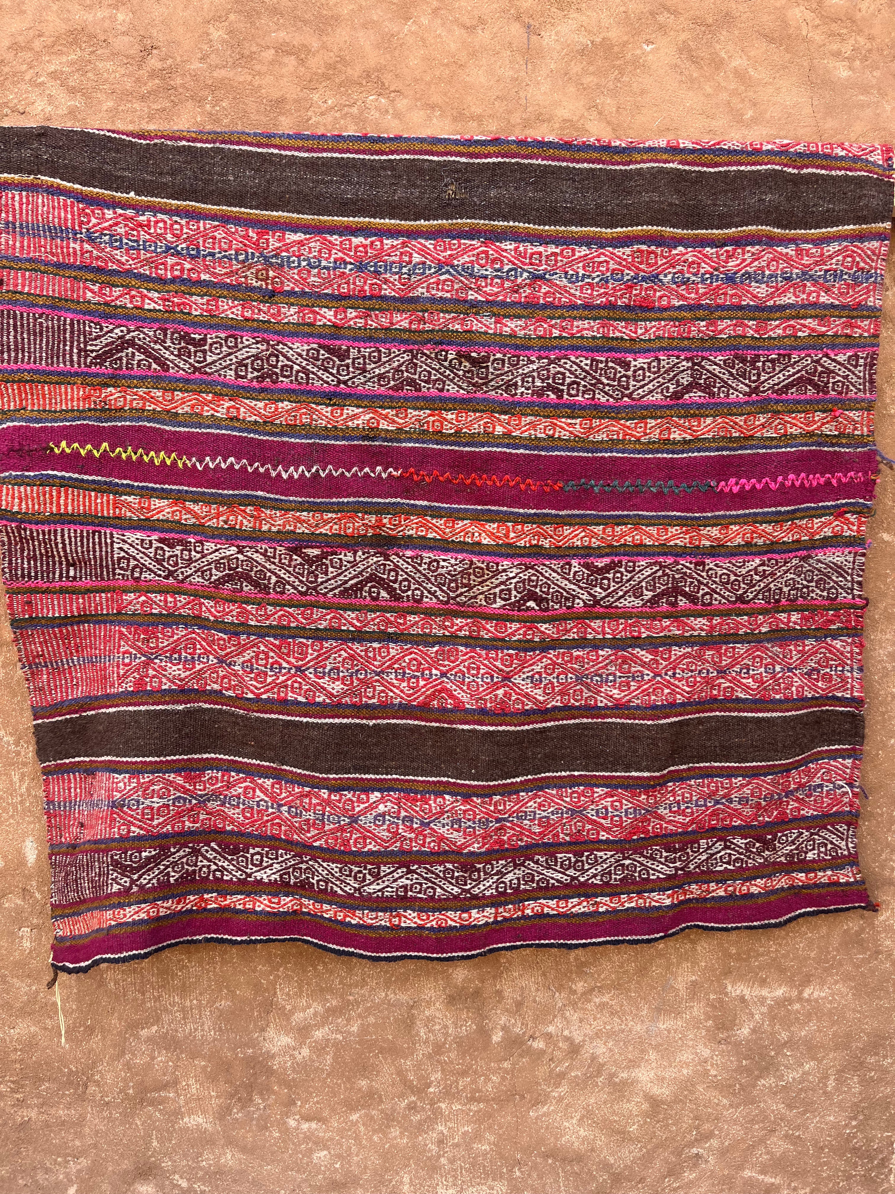 Antique Aguayo Blanket  ~ Andean textiles