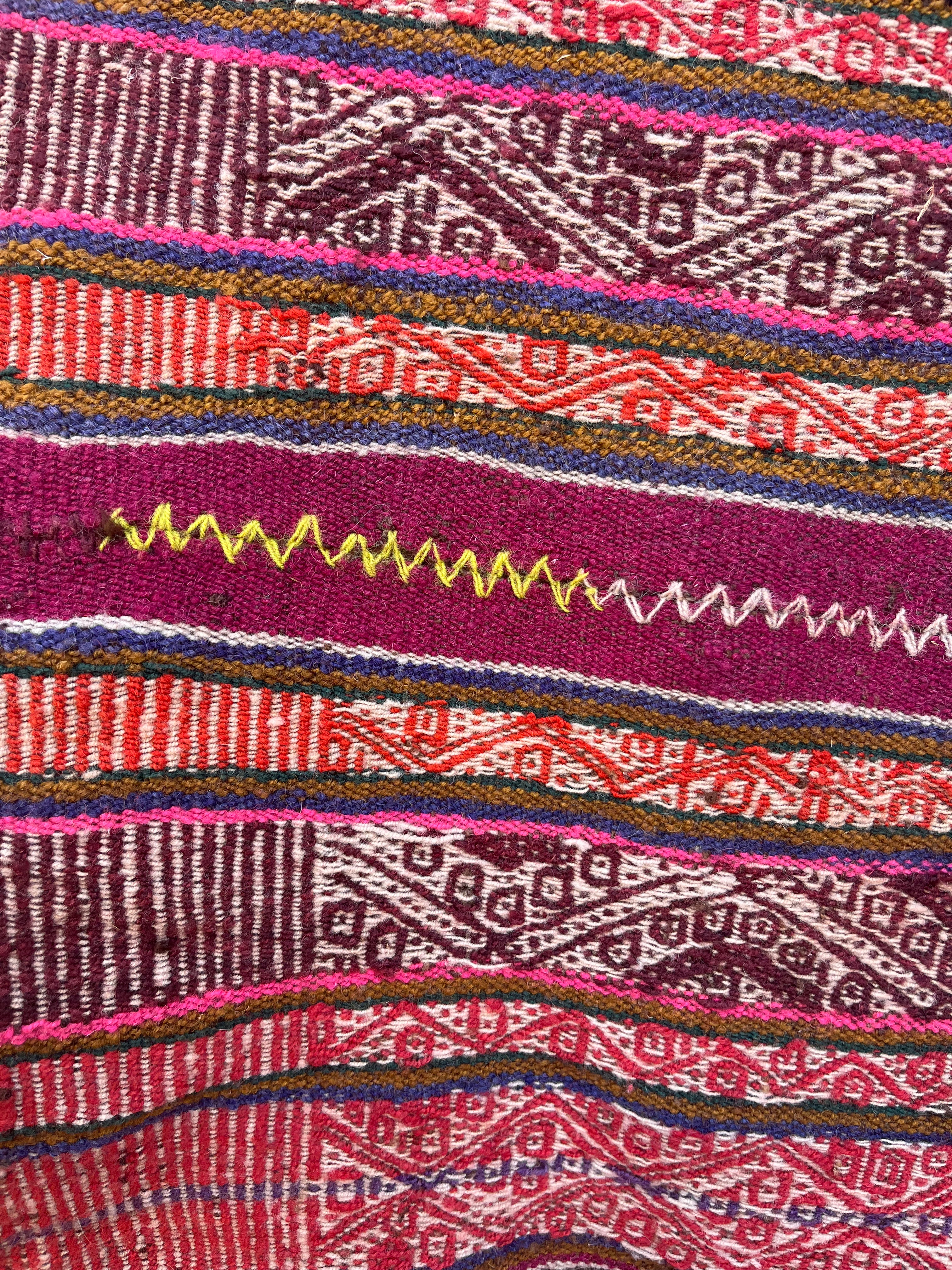 Antique Aguayo Blanket  ~ Andean textiles