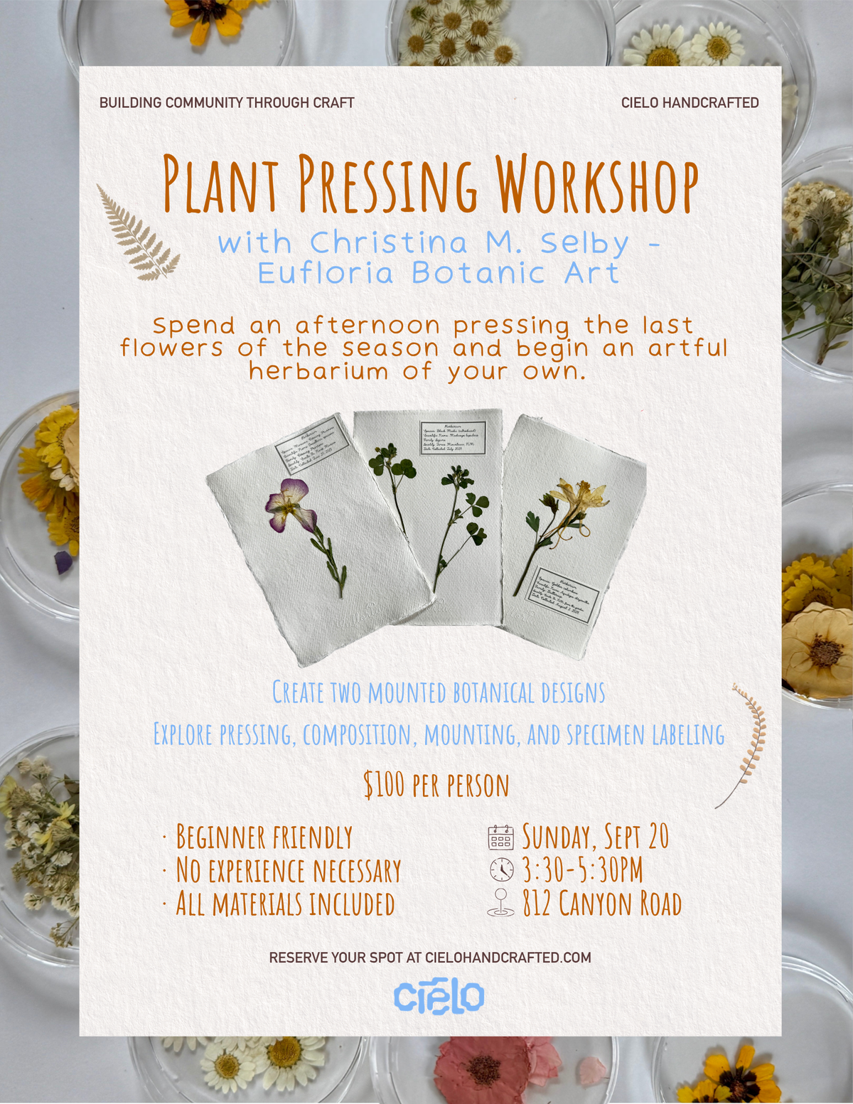 Plant Pressing Workshop with Eufloria Botanic Art